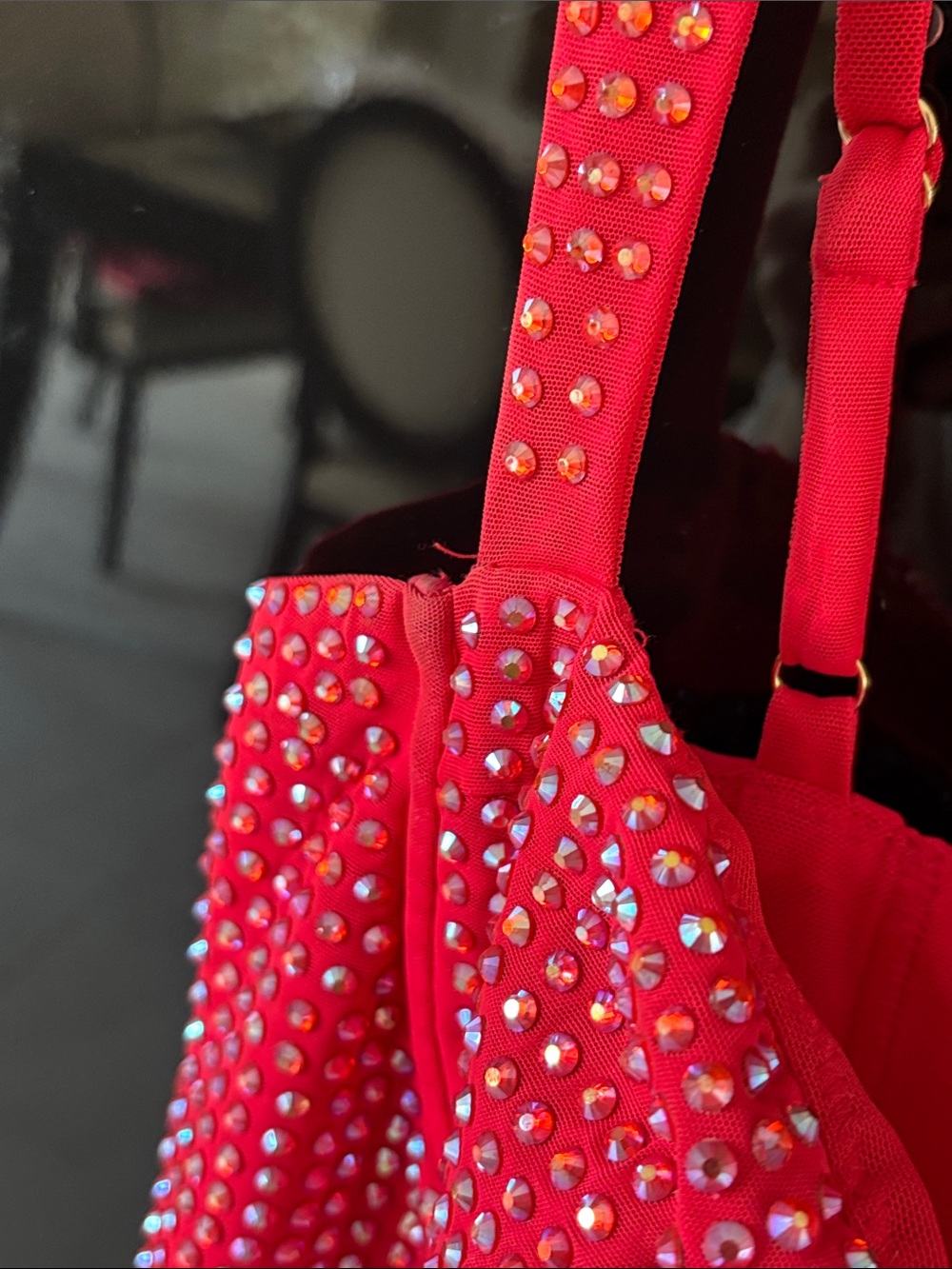 Oh Polly Ines Fire Red Embellished Sweetheart Corset Mini Homecoming Dress - Picture 6 of 15